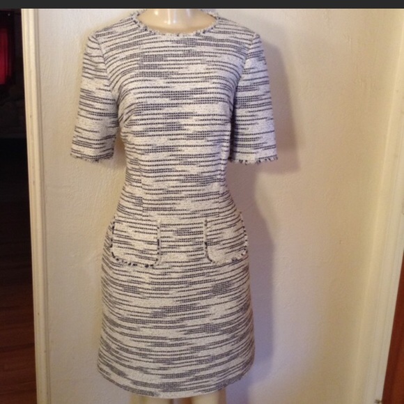 hobbs blue and white dress